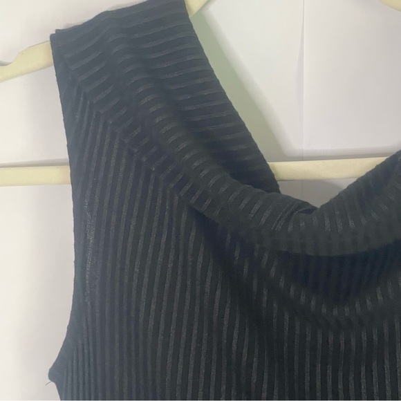 Michael Kors off shoulder ribbed midi bodycon black party cocktail dress Size M - Picture 8 of 15